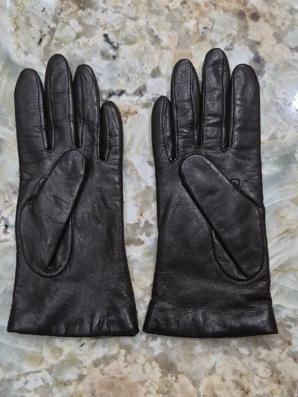 Vintage Grandoe Or Fownes Women's Brown Leather Cashmere Lined Gloves Size XS
